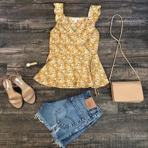 Yellow flowered top